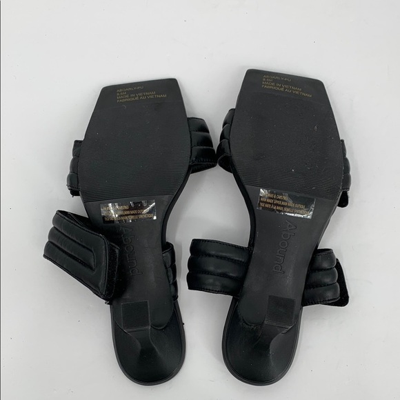 Abound Qarly quilted double strap sandals slide kitten heel shoe black 8.5 - Picture 6 of 6